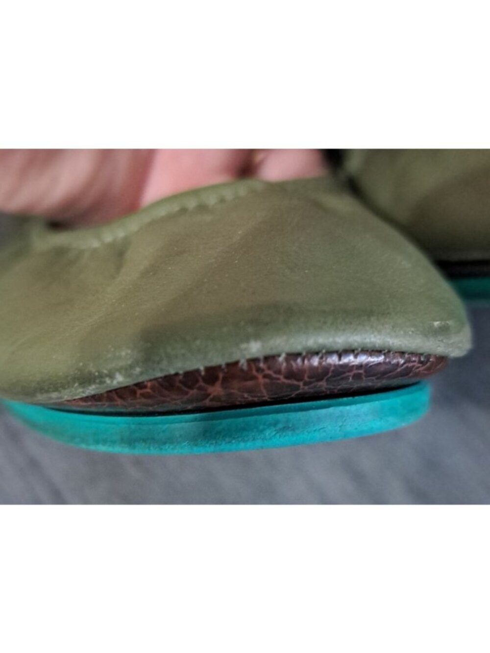 Tieks by Gavrieli Women’s 8 Olive Green Leather Foldable Ballet Flats Round Toe - Picture 14 of 14